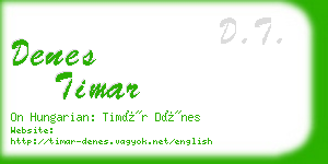 denes timar business card